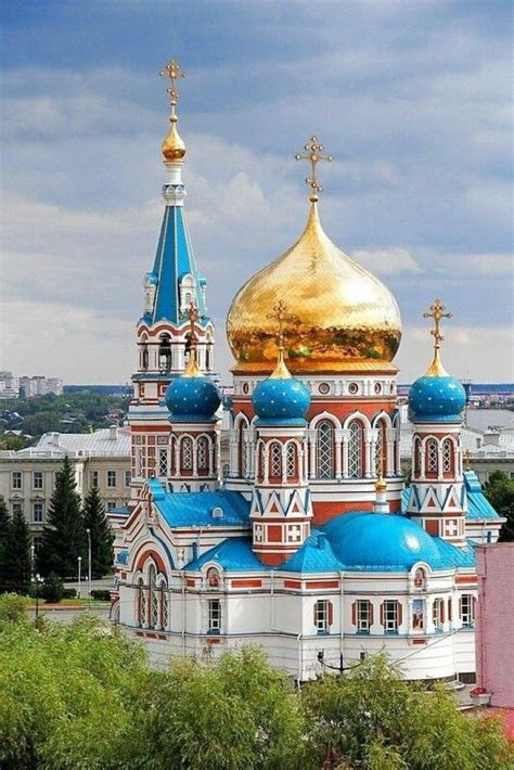 The Dormition Cathedral Orthodox Church In Omsk Russia Church