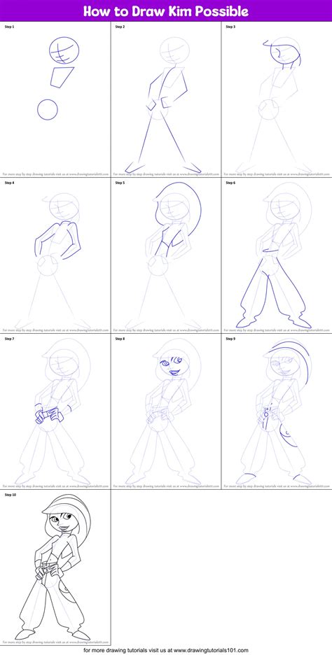 How To Draw Kim Possible Kim Possible Step By Step