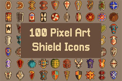 Shield Rpg Icons 32x32 Pixel Art Download