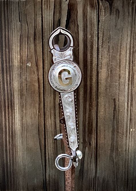 Las Cruces cheek bit with custom gold brand or initials — The Old