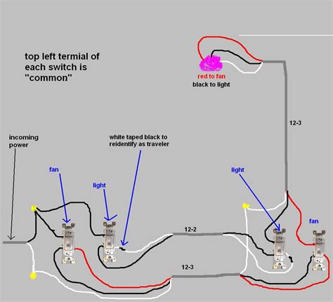 Wiring A Ceiling Fan And Light With Two Switches Diagram Fan Light