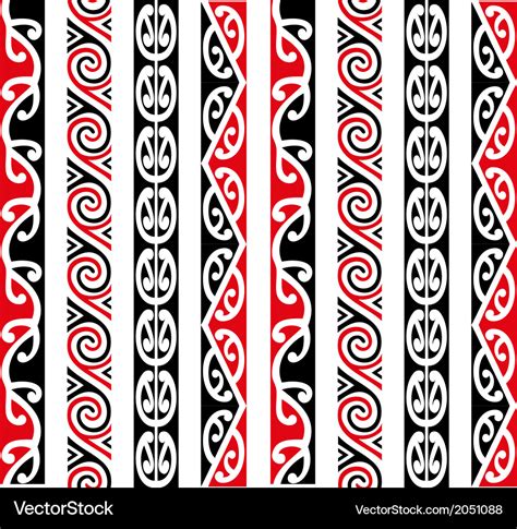 Maori Kowhaiwhai Pattern Design Collection Vector Image
