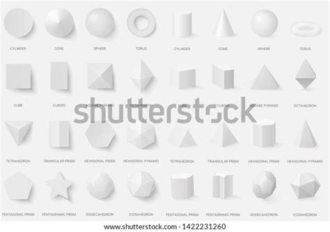 Realistic White Basic 3d Shapes Top Stock Illustration 1422231260