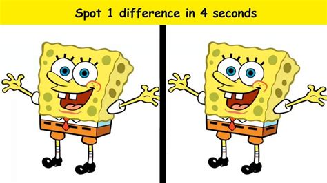 Can You Spot 1 Difference Between The Pictures Of Spongebob Squarepants