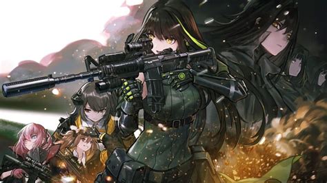 Anime Girls Frontline Guns Rifle M4a1 Ump45 Ump9 4k 61072