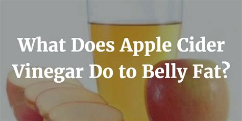 What Does Apple Cider Vinegar Do To Belly Fat