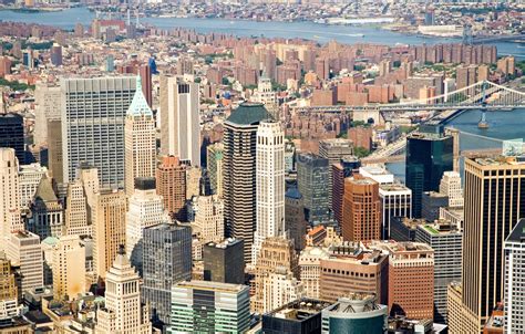 De Horizon Van De Stad Van New York Stock Afbeelding Image Of Rivier