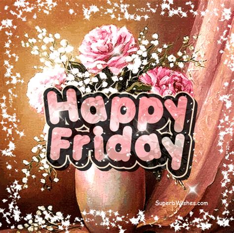 Happy Friday Animated  With Flower Vase