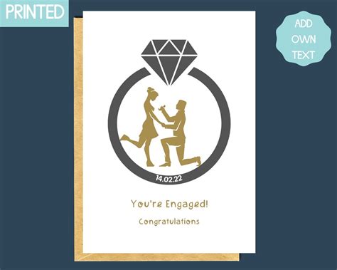 Congratulations On Your Engagement Card For Couple Youre Engaged Card She Said Yes Happy