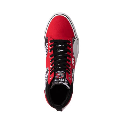 Mens Etnies X Rebel Sports Kayson High Skate Shoe Red White Black