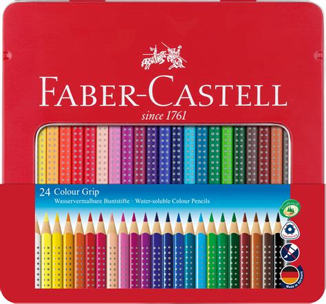 Buy Faber Castell Coloured Pencil Colour Grip Tin Of 24 112423