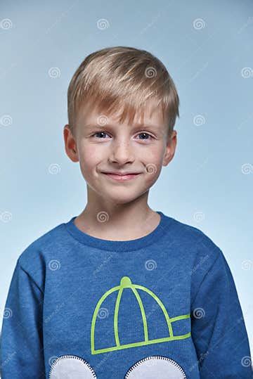 Portrait Of A Boy In The Studio 7 Years Old Stock Photo Image Of