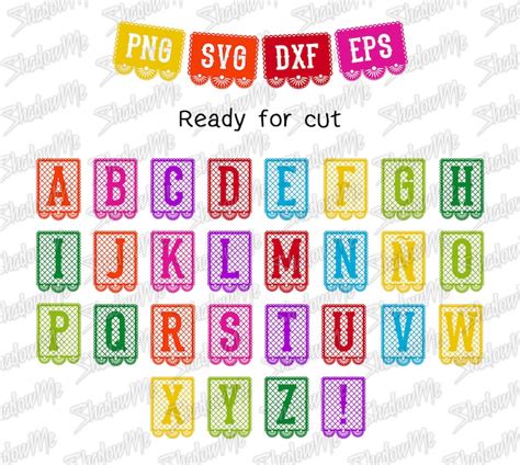 Free Svg Papel Picado Alphabet Set Svg Cut 5600 Svg File