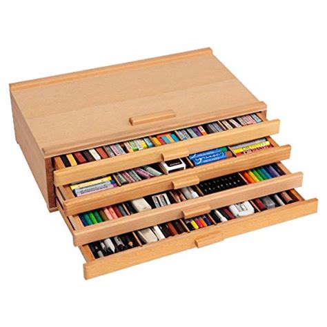 Creative Mark Pastel Storage Box 4 Drawer Wood Art Box With Foam