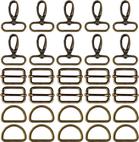 60pcs Keychain Hooks With D Rings Set Purse Hardware Metal