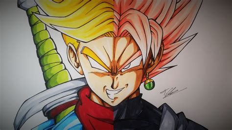 Drawing Future Trunks Vs Black Goku Super Saiyan Rose Dragonball Super Tolgart Youtube