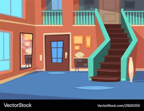 Cartoon Hallway House Entrance Interior With Vector Image