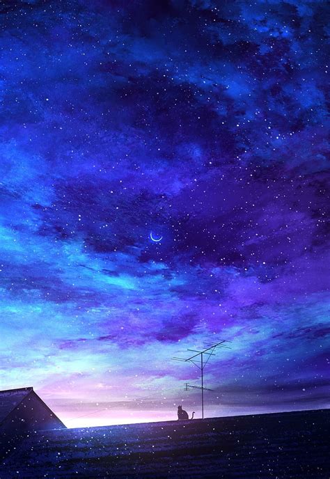 Relax Art ™ Night Sky Scenery Sky Anime Relaxing Night Hd Phone
