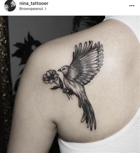 Bird Tat On Shoulder Tattoos Flower Tattoo I Tattoo