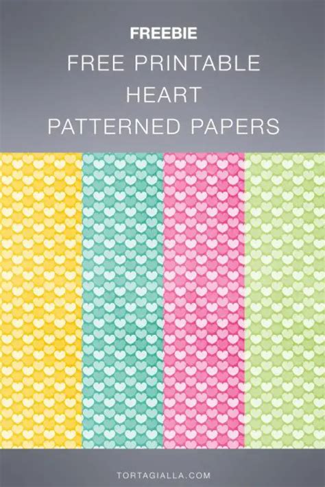 Free Printable Heart Patterned Papers Tortagialla