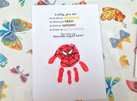 Spider Man Fathers Day Craft Handprint Fathers Day Crafts Fathers