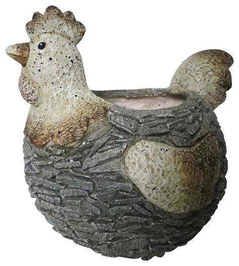 Chicken Planter 14 Farmhouse Outdoor Pots And Planters By