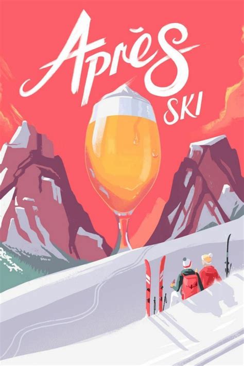Apres Ski Poster By Mark Harrison Displate Ski Art Ski Posters