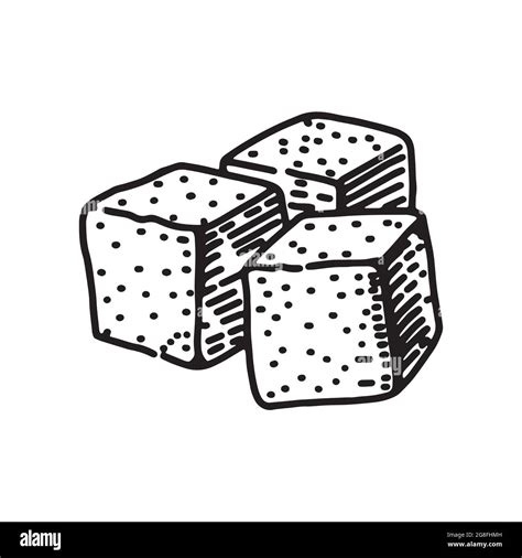 Hand Draw Of Sugar Cubes Vector Illustration Stock Vector Image Art