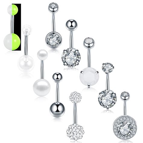 Buy PCS G Stainless Steel Navel Rings Belly Button Piercing Navel Piercing Jewelry Navel