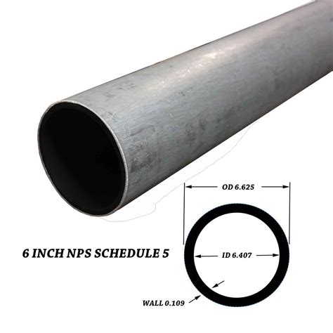 304 Stainless Steel Pipe 6 Inch Nps 24 Inches Long Schedule 5s 663