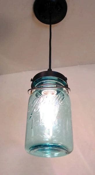 Vintage Blue Mason Jar Pendant Light And Antique Mason Jar Light The