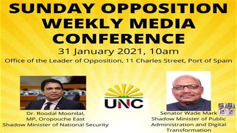 Unc United National Congress The Opposition Of The Republic Of