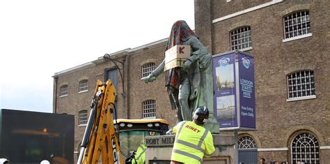 Another Slave Owner Statue Pulled Down In Uk Daily Sabah