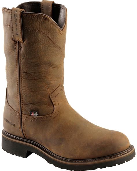 It is a division of justin brands, inc., itself owned by berkshire hathaway. Justin Men's Wyoming 10" Waterproof Work Boots | Boot Barn