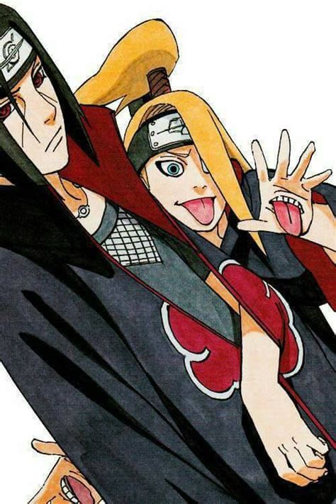 Itachi Uchiha And Deidara X Akatsuki Naruto Naruto Uzumaki Anime