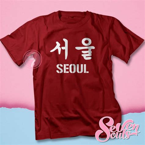 Jual Kaos Tulisan Korea Seoul Hangeul Korean Style Baju Distro Kpop