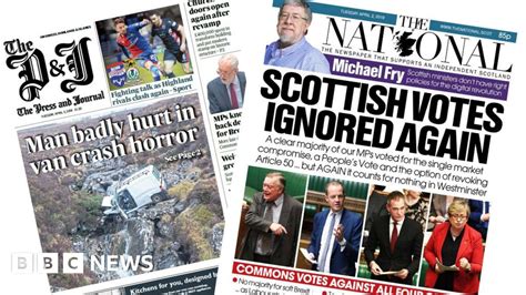 Scotlands Papers Scottish Votes On Brexit Ignored