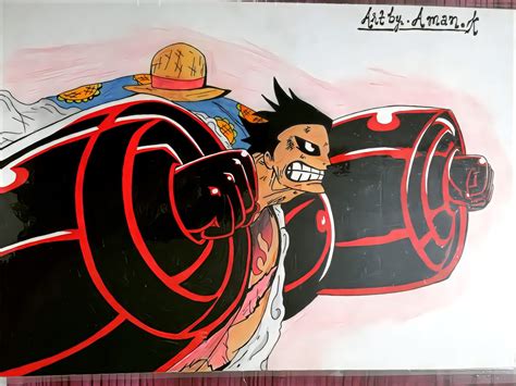 Luffy Gear 4th Gomu Gomu No Kong Gun Kingsalaman Illustrations Art