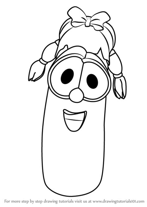 How to draw a carrot step by step: Learn How to Draw Laura Carrot from VeggieTales ...