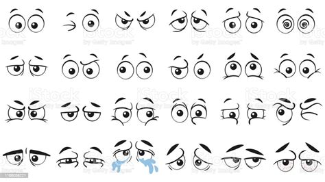 Funny Cartoon Eyes Human Eye Angry And Happy Facial Eyes Expressions