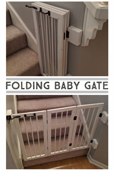 Homemade Baby Gate For The Stairs Folds Flat Against The Wall In With 3