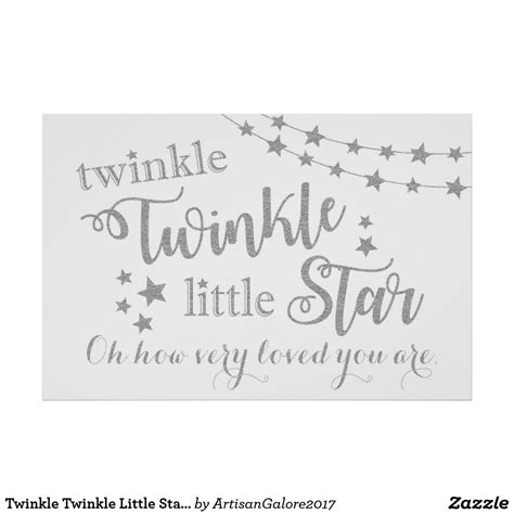 Twinkle Twinkle Little Star Backdrop Silver Sign Zazzle Twinkle Twinkle Twinkle Twinkle