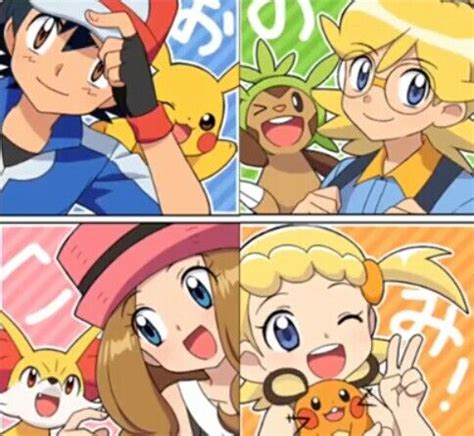 Ash Serena Clemont And Bonnie Pokemon Kalos Pokemon Pokemon Drawings