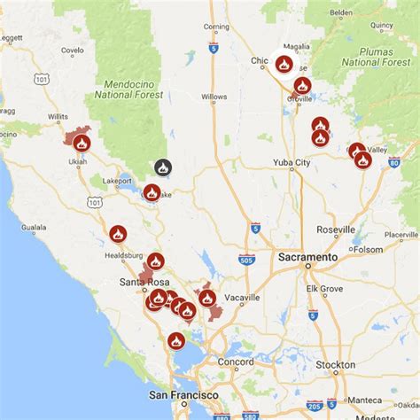 Map Of California North Bay Wildfires Update Curbed Sf Northern California Wildfire Map