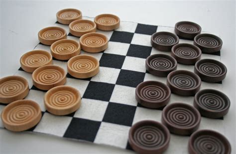 Walnut Or Natural Wood Checkers Game Pieces 1 14 Wide Etsy