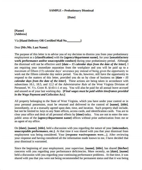 Termination letter during probation sample. 6+ Termination Letter Samples - Find Word Letters