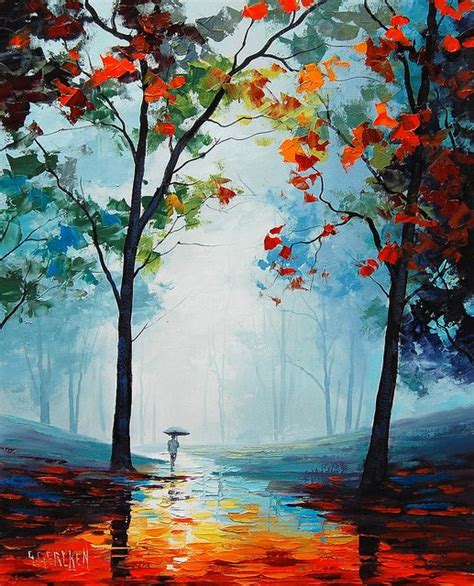 Autumn Rain Beautiful Landscape Paintings Art Painting Oil Painting