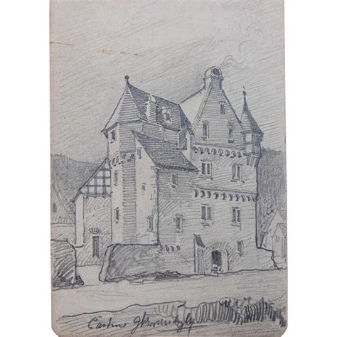 1900's Original Art Nouveau Pencil Drawing by Franz Brantzky : Vianova | Ruby Lane