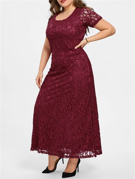 39 Off Plus Size Lace Maxi Party Gown Dress Rosegal
