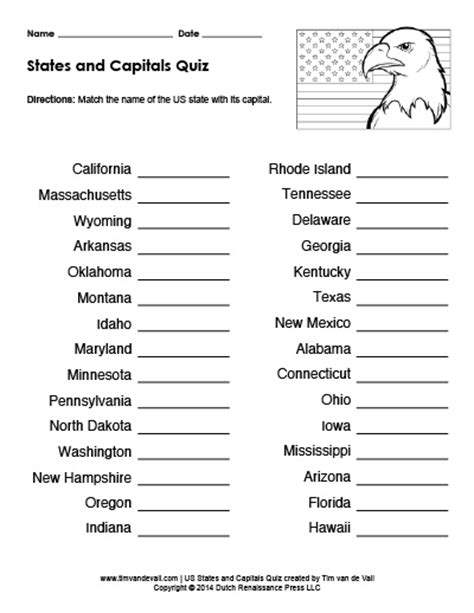 Printable worksheets, maps, and games for teaching students about the 50 states. 11 Best Images of 50 States And Capitals List Worksheet - 5th Grade Spelling Worksheets, Us ...